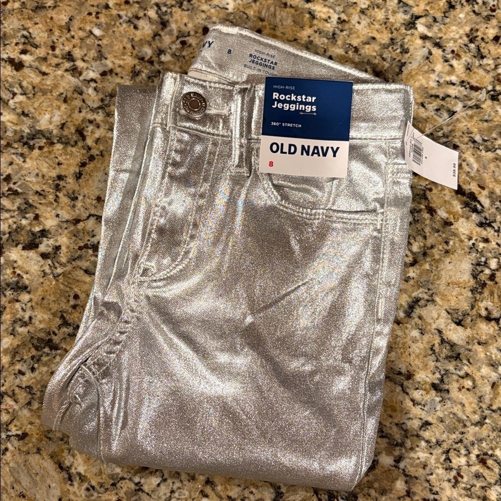 🍭OLD NAVY Rockstar Silver Jeggings